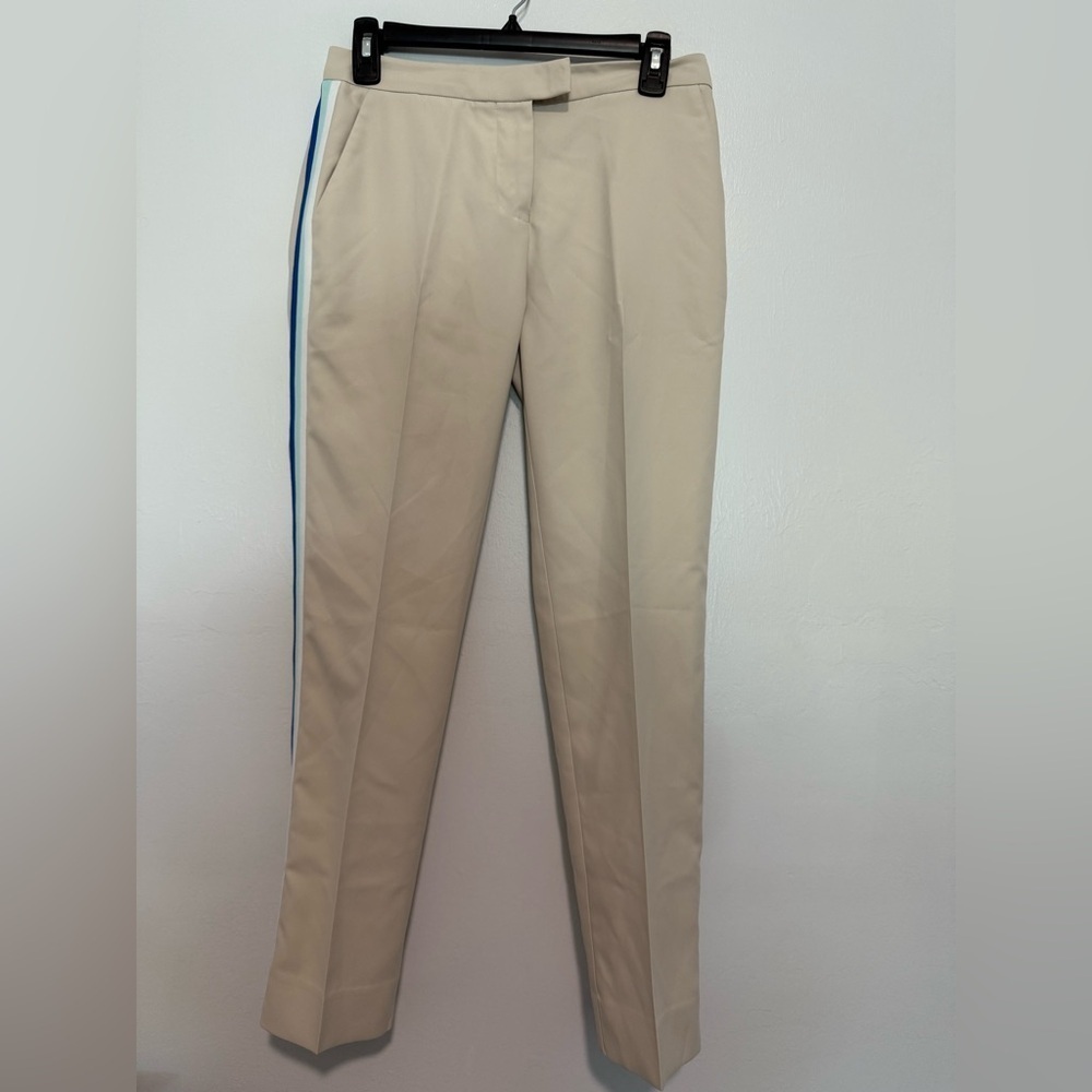 NWOT G/Fore Color Block Trouser Golf Pants Size 2 Tan/Blue/White - Picture 1 of 5